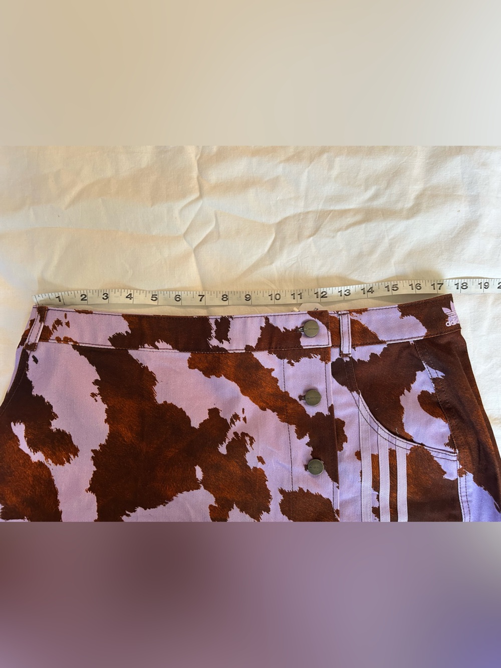 NWT Adidas x IVY PARK denim cow-print mini skirt - Picture 13 of 14